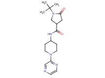 1-tert-butyl-5-oxo-N-[1-(2-pyrazinyl)-4-piperidinyl]-3-pyrrolidinecarboxamide