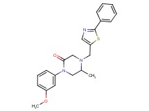1-(3-methoxyphenyl)-5-methyl-4-[(2-phenyl-1,3-thiazol-5-yl)methyl]-2-piperazinone