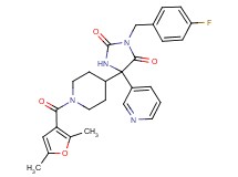 5-[1-(2,5-dimethyl-3-furoyl)-4-piperidinyl]-3-(4-fluorobenzyl)-5-(3-pyridinyl)-2,4-imidazolidinedione