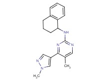 5-methyl-4-(1-methyl-1H-pyrazol-4-yl)-N-(1,2,3,4-tetrahydronaphthalen-1-yl)pyrimidin-2-amine