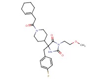 5-[1-(1-cyclohexen-1-ylacetyl)-4-piperidinyl]-5-(4-fluorobenzyl)-3-(2-methoxyethyl)-2,4-imidazolidinedione