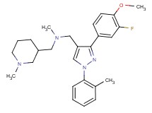 1-[3-(3-fluoro-4-methoxyphenyl)-1-(2-methylphenyl)-1H-pyrazol-4-yl]-N-methyl-N-[(1-methyl-3-piperidinyl)methyl]methanamine