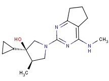 (3R*,4R*)-3-cyclopropyl-4-methyl-1-[4-(methylamino)-6,7-dihydro-5H-cyclopenta[d]pyrimidin-2-yl]pyrrolidin-3-ol