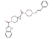 2-{[1-({4-[(2E)-3-phenyl-2-propen-1-yl]-1-piperazinyl}carbonyl)-6-azaspiro[2.5]oct-6-yl]carbonyl}-1H-benzimidazole