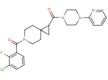 6-(3-chloro-2-fluorobenzoyl)-1-{[4-(2-pyridinyl)-1-piperazinyl]carbonyl}-6-azaspiro[2.5]octane