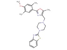 2-(4-{[2-(4-methoxy-2,5-dimethylphenyl)-5-methyl-1,3-oxazol-4-yl]methyl}-1-piperazinyl)-1,3-benzothiazole