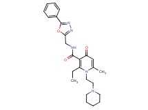 2-ethyl-6-methyl-4-oxo-N-[(5-phenyl-1,3,4-oxadiazol-2-yl)methyl]-1-[2-(1-piperidinyl)ethyl]-1,4-dihydro-3-pyridinecarboxamide