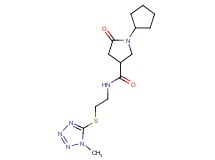 1-cyclopentyl-N-{2-[(1-methyl-1H-tetrazol-5-yl)thio]ethyl}-5-oxo-3-pyrrolidinecarboxamide