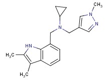 N-[(2,3-dimethyl-1H-indol-7-yl)methyl]-N-[(1-methyl-1H-pyrazol-4-yl)methyl]cyclopropanamine