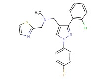 1-[3-(2-chlorophenyl)-1-(4-fluorophenyl)-1H-pyrazol-4-yl]-N-methyl-N-(1,3-thiazol-2-ylmethyl)methanamine