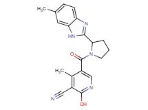 2-hydroxy-4-methyl-5-{[2-(6-methyl-1H-benzimidazol-2-yl)-1-pyrrolidinyl]carbonyl}nicotinonitrile