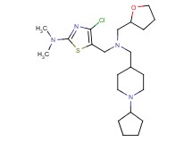 4-chloro-5-{[[(1-cyclopentyl-4-piperidinyl)methyl](tetrahydro-2-furanylmethyl)amino]methyl}-N,N-dimethyl-1,3-thiazol-2-amine