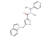 5-(1H-indol-1-ylmethyl)-N-methyl-N-(1-pyridin-4-ylethyl)-1H-pyrazole-3-carboxamide
