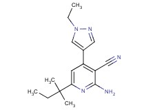 2-amino-6-(1,1-dimethylpropyl)-4-(1-ethyl-1H-pyrazol-4-yl)nicotinonitrile