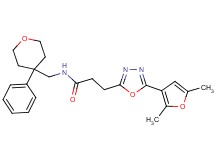 3-[5-(2,5-dimethyl-3-furyl)-1,3,4-oxadiazol-2-yl]-N-[(4-phenyltetrahydro-2H-pyran-4-yl)methyl]propanamide