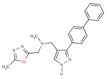 1-[3-(4-biphenylyl)-1H-pyrazol-4-yl]-N-methyl-N-[(5-methyl-1,3,4-oxadiazol-2-yl)methyl]methanamine