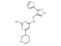 2-methyl-6-piperidin-3-yl-N-{[3-(2-thienyl)-1H-pyrazol-4-yl]methyl}pyrimidin-4-amine