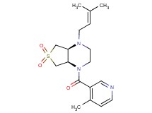 (4aR*,7aS*)-1-(3-methyl-2-buten-1-yl)-4-[(4-methyl-3-pyridinyl)carbonyl]octahydrothieno[3,4-b]pyrazine 6,6-dioxide
