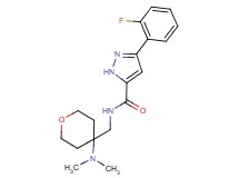 N-{[4-(dimethylamino)tetrahydro-2H-pyran-4-yl]methyl}-3-(2-fluorophenyl)-1H-pyrazole-5-carboxamide