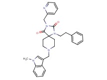 8-[(1-methyl-1H-indol-3-yl)methyl]-1-(2-phenylethyl)-3-(2-pyridinylmethyl)-1,3,8-triazaspiro[4.5]decane-2,4-dione