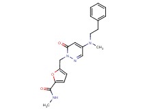 N-methyl-5-{[4-[methyl(2-phenylethyl)amino]-6-oxo-1(6H)-pyridazinyl]methyl}-2-furamide