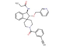 N-[(2R*,3R*)-1'-(3-ethynylbenzoyl)-2-(3-pyridinylmethoxy)-2,3-dihydrospiro[indene-1,4'-piperidin]-3-yl]propanamide