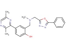 4-(3,6-dimethyl-2-pyrazinyl)-2-({methyl[(5-phenyl-1,3,4-oxadiazol-2-yl)methyl]amino}methyl)phenol