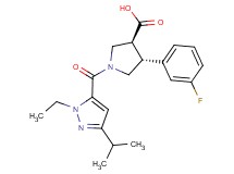 (3S*,4R*)-1-[(1-ethyl-3-isopropyl-1H-pyrazol-5-yl)carbonyl]-4-(3-fluorophenyl)pyrrolidine-3-carboxylic acid