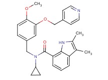 N-cyclopropyl-N-[4-methoxy-3-(4-pyridinylmethoxy)benzyl]-2,3-dimethyl-1H-indole-7-carboxamide