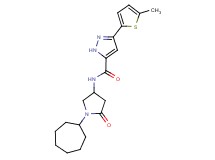 N-(1-cycloheptyl-5-oxopyrrolidin-3-yl)-3-(5-methyl-2-thienyl)-1H-pyrazole-5-carboxamide