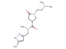 1-[2-(dimethylamino)ethyl]-N-methyl-N-[(5-methyl-1H-pyrazol-3-yl)methyl]-5-oxo-3-pyrrolidinecarboxamide