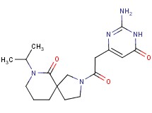 2-[(2-amino-6-oxo-1,6-dihydropyrimidin-4-yl)acetyl]-7-isopropyl-2,7-diazaspiro[4.5]decan-6-one