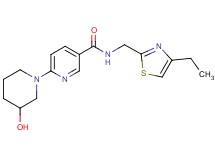 N-[(4-ethyl-1,3-thiazol-2-yl)methyl]-6-(3-hydroxy-1-piperidinyl)nicotinamide