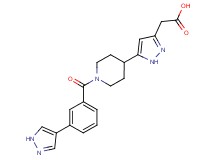 (5-{1-[3-(1H-pyrazol-4-yl)benzoyl]piperidin-4-yl}-1H-pyrazol-3-yl)acetic acid
