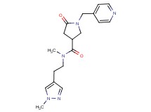 N-methyl-N-[2-(1-methyl-1H-pyrazol-4-yl)ethyl]-5-oxo-1-(4-pyridinylmethyl)-3-pyrrolidinecarboxamide