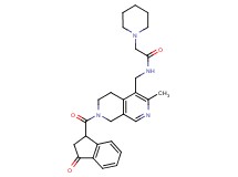 N-({3-methyl-7-[(3-oxo-2,3-dihydro-1H-inden-1-yl)carbonyl]-5,6,7,8-tetrahydro-2,7-naphthyridin-4-yl}methyl)-2-(1-piperidinyl)acetamide