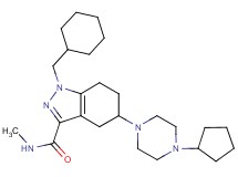 1-(cyclohexylmethyl)-5-(4-cyclopentyl-1-piperazinyl)-N-methyl-4,5,6,7-tetrahydro-1H-indazole-3-carboxamide