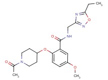 2-[(1-acetylpiperidin-4-yl)oxy]-N-[(5-ethyl-1,2,4-oxadiazol-3-yl)methyl]-5-methoxybenzamide
