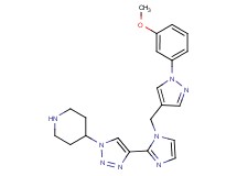 4-[4-(1-{[1-(3-methoxyphenyl)-1H-pyrazol-4-yl]methyl}-1H-imidazol-2-yl)-1H-1,2,3-triazol-1-yl]piperidine hydrochloride