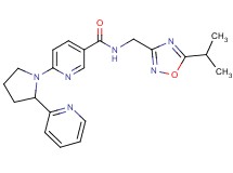 N-[(5-isopropyl-1,2,4-oxadiazol-3-yl)methyl]-6-[2-(2-pyridinyl)-1-pyrrolidinyl]nicotinamide