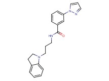 N-[3-(2,3-dihydro-1H-indol-1-yl)propyl]-3-(1H-pyrazol-1-yl)benzamide