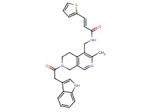 (2E)-N-{[7-(1H-indol-3-ylacetyl)-3-methyl-5,6,7,8-tetrahydro-2,7-naphthyridin-4-yl]methyl}-3-(2-thienyl)acrylamide