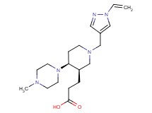 3-{(3R*,4S*)-4-(4-methylpiperazin-1-yl)-1-[(1-vinyl-1H-pyrazol-4-yl)methyl]piperidin-3-yl}propanoic acid