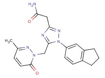 2-{1-(2,3-dihydro-1H-inden-5-yl)-5-[(3-methyl-6-oxopyridazin-1(6H)-yl)methyl]-1H-1,2,4-triazol-3-yl}acetamide