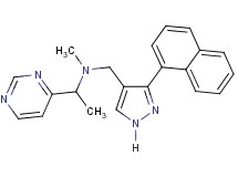 N-methyl-N-{[3-(1-naphthyl)-1H-pyrazol-4-yl]methyl}-1-(4-pyrimidinyl)ethanamine