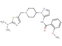 N-[1-(1-{[2-(dimethylamino)-1,3-thiazol-5-yl]methyl}-4-piperidinyl)-1H-pyrazol-5-yl]-2-methoxybenzamide