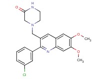 4-{[2-(3-chlorophenyl)-6,7-dimethoxy-3-quinolinyl]methyl}-2-piperazinone