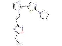 5-ethyl-3-{2-[2-(2-pyrrolidin-1-yl-1,3-thiazol-5-yl)-1H-imidazol-1-yl]ethyl}-1,2,4-oxadiazole
