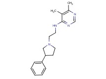 5,6-dimethyl-N-[2-(3-phenylpyrrolidin-1-yl)ethyl]pyrimidin-4-amine