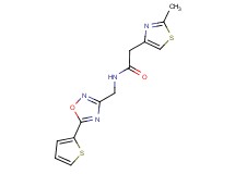 2-(2-methyl-1,3-thiazol-4-yl)-N-{[5-(2-thienyl)-1,2,4-oxadiazol-3-yl]methyl}acetamide